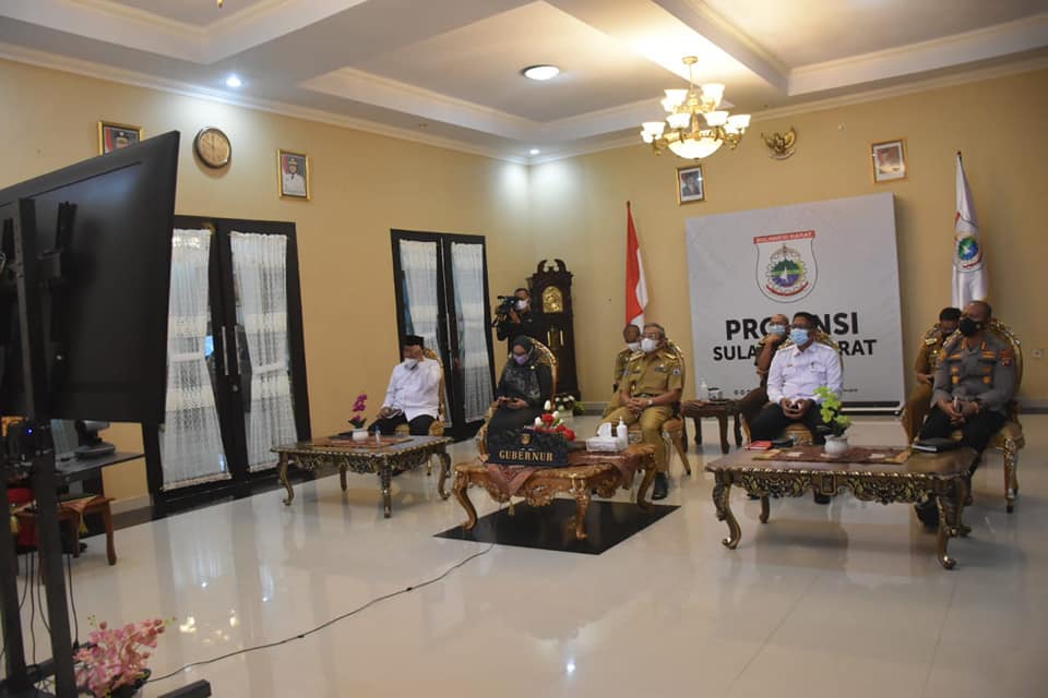 Gubernur Sulbar Ikuti Rakor Penegakan Disiplin Prokes Bersama Mendagri, Panglima TNI, Kapolri, Kepala BNPB